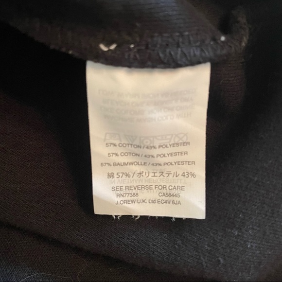 J CREW Black Tie Sleeve Relaxed Boxy Fit Sweatshirt Size Large - Picture 6 of 6
